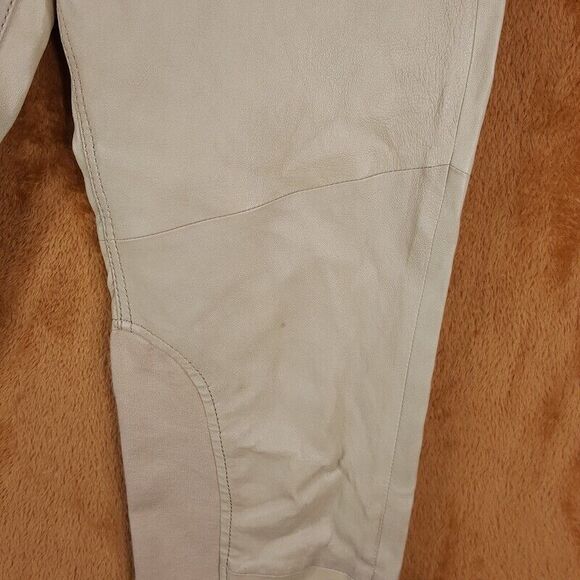 YIGAL AZROUEL Womens Pants Size 4 Tan Skinny 100% Leather Riding Equestrian - Picture 2 of 10